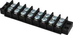 Ideal - 8 Poles, 300 Volt, 30 Amp, -40 to 266°F, Polyester Thermoplastic, Polyester Thermoplastic Multipole Terminal Block - Zinc Plated Steel, 22 to 14 AWG Compatibility, 0.41 Inch High - Industrial Tool & Supply