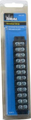 Ideal - 12 Poles, 300 Volt, 30 Amp, -40 to 266°F, Polyester Thermoplastic, Polyester Thermoplastic Multipole Terminal Block - Zinc Plated Steel, 22 to 14 AWG Compatibility, 0.41 Inch High - Industrial Tool & Supply