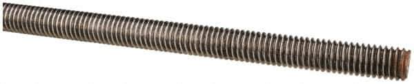 Value Collection - 3/8-16 UNC (Coarse), 6' Long, Alloy Steel Threaded Rod - Plain Finish, Right Hand Thread - Industrial Tool & Supply