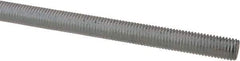 Made in USA - 1/4-28 UNF (Fine), 6' Long, Low Carbon Steel Threaded Rod - Zinc-Plated Finish, Right Hand Thread - Industrial Tool & Supply