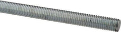 Made in USA - 5/16-24 UNF (Fine), 6' Long, Low Carbon Steel Threaded Rod - Zinc-Plated Finish, Right Hand Thread - Industrial Tool & Supply