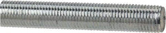 Made in USA - 3/8-24 UNF (Fine), 6' Long, Low Carbon Steel Threaded Rod - Zinc-Plated Finish, Right Hand Thread - Industrial Tool & Supply