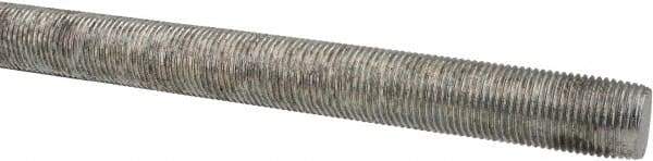 Made in USA - 5/8-18 UNF (Fine), 6' Long, Low Carbon Steel Threaded Rod - Zinc-Plated Finish, Right Hand Thread - Industrial Tool & Supply
