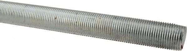 Made in USA - 3/4-16 UNF (Fine), 6' Long, Low Carbon Steel Threaded Rod - Zinc-Plated Finish, Right Hand Thread - Industrial Tool & Supply