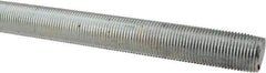 Made in USA - 3/4-16 UNF (Fine), 6' Long, Low Carbon Steel Threaded Rod - Zinc-Plated Finish, Right Hand Thread - Industrial Tool & Supply