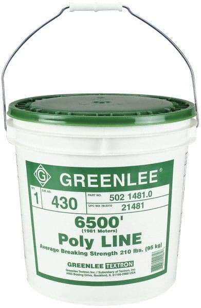 Greenlee - 6,500 Ft. Long, Polyline Rope - 210 Lb. Breaking Strength - Industrial Tool & Supply
