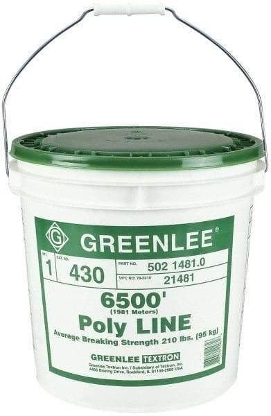 Greenlee - 5,200 Ft. Long, Polyline Rope - 240 Lb. Breaking Strength - Industrial Tool & Supply