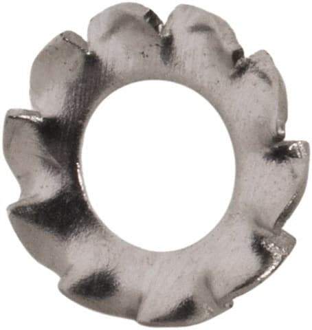 Value Collection - M2.5 Screw, 2.7mm ID, Stainless Steel External Tooth Lock Washer - 5.5mm OD, Uncoated, Grade 316 & Austenitic A4 - Industrial Tool & Supply