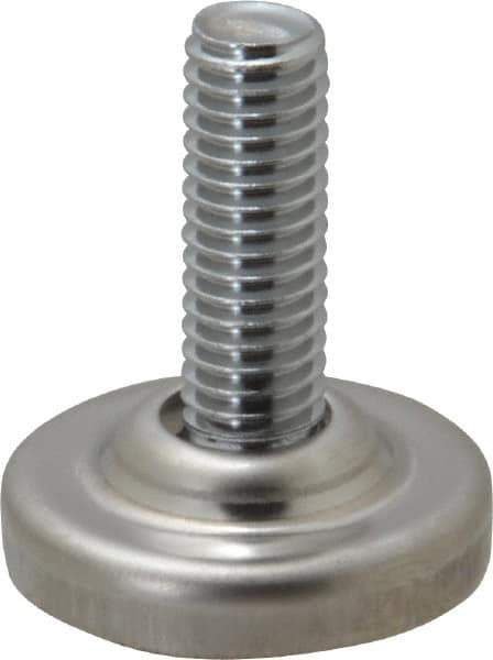 Sugatsune - 3/8-16 Bolt Thread, Stud Mount Leveling Pad & Mount - 352 Max Lb Capacity, 1-17/64" Base Diam - Industrial Tool & Supply