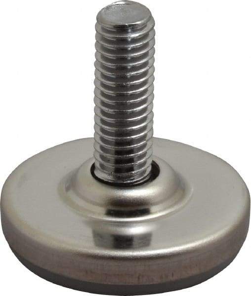 Sugatsune - 3/8-16 Bolt Thread, Stud Mount Leveling Pad & Mount - 352 Max Lb Capacity, 1-37/64" Base Diam - Industrial Tool & Supply