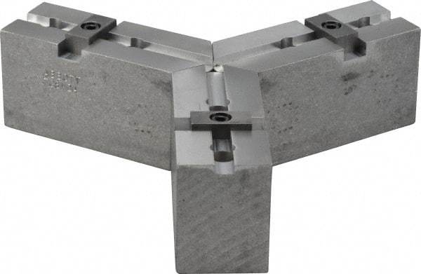 Abbott Workholding Products - Tongue & Groove Attachment, Square Soft Lathe Chuck Jaw - 3 Jaws, Aluminum, 1-3/4" Btw Mount Hole Ctrs, 4" Long x 1-1/2" Wide x 2" High, 5/16" Groove, 3/8" Fastener - Industrial Tool & Supply