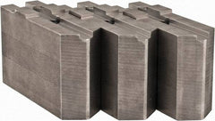 Abbott Workholding Products - Tongue & Groove Attachment, Square Soft Lathe Chuck Jaw - 3 Jaws, Steel, 1.5748" Btw Mount Hole Ctrs, 4-1/2" Long x 1-1/2" Wide x 3" High, 0.4724" Groove, 0.4724" & 12mm Fastener - Industrial Tool & Supply