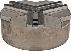 Abbott Workholding Products - 1.5mm x 60° Serrated Attachment, Round Soft Lathe Chuck Jaw - 3 Jaws, Steel, 0.7874" Btw Mount Hole Ctrs, 6" Wide x 2" High, 0.4724" Groove, 0.3937" & 10mm Fastener - Industrial Tool & Supply