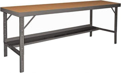 Durham - 120 Wide x 36" Deep x 26" High, Steel Workbench - Folding Legs, Gray - Industrial Tool & Supply