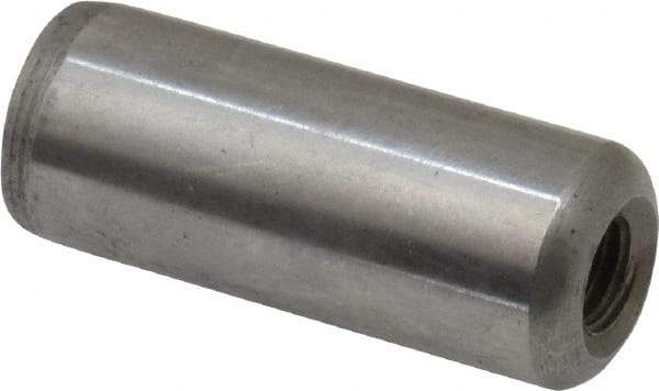 Gibraltar - 1/2" Diam x 1-1/4" Pin Length C-1215 Case Hardened Steel Pull Out Dowel Pin - 1 Beveled & 1 Threaded End - Industrial Tool & Supply