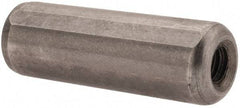 Gibraltar - 1/2" Diam x 1-1/2" Pin Length C-1215 Case Hardened Steel Pull Out Dowel Pin - 1 Beveled & 1 Threaded End - Industrial Tool & Supply