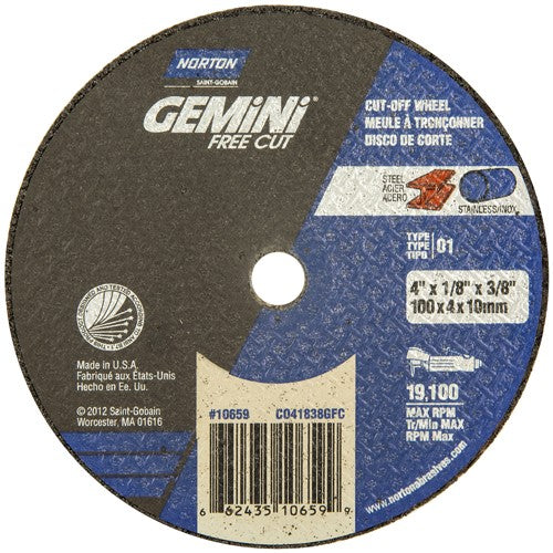 4″ × 1/8″ × 3/8″ Gemini Small Diameter Cut-Off Wheel Aluminum Oxide - Industrial Tool & Supply
