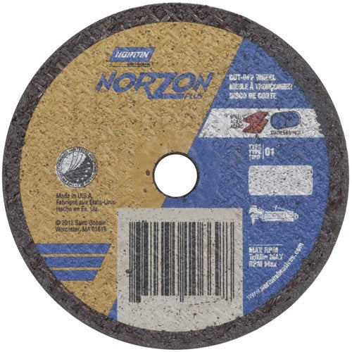 3″ × 0.035″ × 3/8″ NorZon Plus Small Diameter Cut-Off Wheel Type 01 Straight Aluminum Oxide - Industrial Tool & Supply