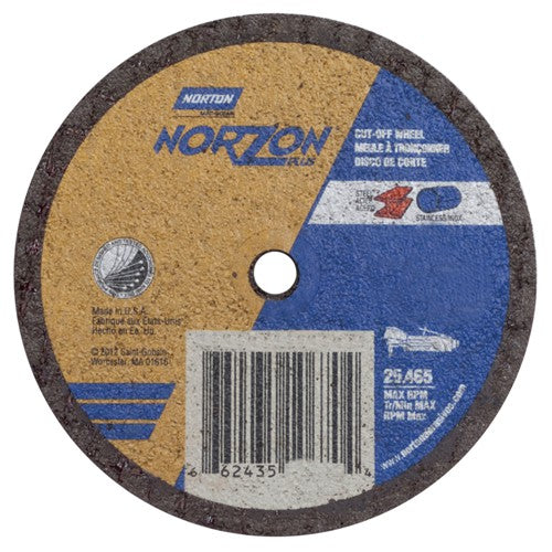 3″ × 1/16″ × 1/4″ NorZon Plus Small Diameter Cut-Off Wheel Type 01 Straight - Industrial Tool & Supply