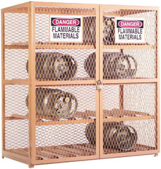 Durham - 3 Shelf Gas Cylinder Storage Cabinet - Steel, 60" Wide x 30" Deep x 71-3/4" High - Industrial Tool & Supply
