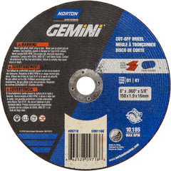 150 mm × 1.6 mm × 5/8″ Gemini Circular Saw Cut-Off Wheel U57A 36 Q Type 01/41 - Industrial Tool & Supply