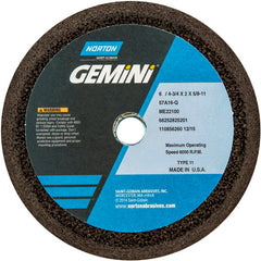 6″ / 4 3/4″ × 2″ × 5/8″-11 Gemini Snagging Wheel Type 11 Flaring Cup 16 Grit Aluminum Oxide - Industrial Tool & Supply