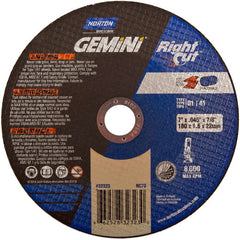 7″ × 0.060″ × 7/8″ Gemini Right Angle Cut-Off Wheel Type 01 Straight Aluminum Oxide - Industrial Tool & Supply