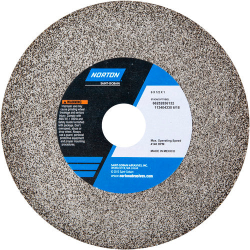 6 × 1/2 × 1″ Gemini Bench and Pedestal Wheel 57A 36 P VBE Type 01 - Industrial Tool & Supply