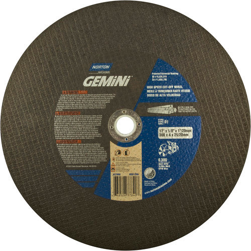 12″ × 1/8″ × 1″ Ductile High Speed Cut-Off Wheel Type 01 Straight 24 Grit Silicon Carbide - Industrial Tool & Supply