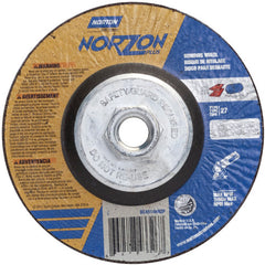 ‎6″ × 1/8″ × 5/8″-11 NorZon Plus Non-Woven Depressed Center Wheel Type 27 24 Grit - Industrial Tool & Supply
