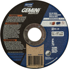 ‎4-1 /2″ × 0.045″ × 7/8″ Right Angle Cut-Off Wheel Gemini RightCut SS 36 Grit - Industrial Tool & Supply