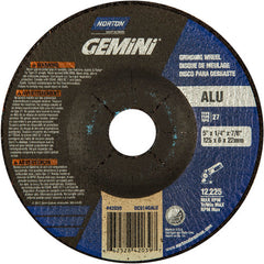 5″ × 1/4″ × 7/8″ Gemini Non-Woven Depressed Center Wheel Type 27 46 Grit Aluminum Oxide - Industrial Tool & Supply