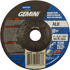 4 × 1/4 × 5/8″ Gemini ALU Grinding Wheel A 46 Q BDA Type 27 - Industrial Tool & Supply