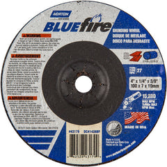 4″ × 1/4″ × 3/8″ BlueFire Non-Woven Depressed Center Wheel Type 27 Zirconia Alumina / Aluminum Oxide - Industrial Tool & Supply