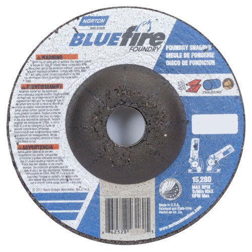 4″ × 1/4″ × 5/8″ BlueFire Non-Woven Depressed Center Wheel Type 27 Zirconia Alumina / Aluminum Oxide - Industrial Tool & Supply