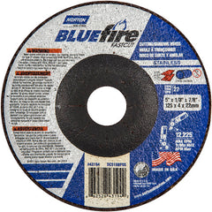 5″ × 1/8″ × 7/8″ BlueFire Non-Woven Depressed Center Wheel Type 27 Zirconia Alumina / Aluminum Oxide - Industrial Tool & Supply