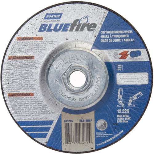 ‎5 × 1/8 × 5/8 - 11″ BlueFire Grinding Wheel ZA 30 U Type 27 - Industrial Tool & Supply