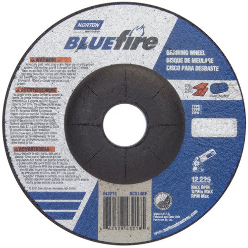 5 × 1/4 × 7/8″ BlueFire Grinding Wheel ZA 24 S Type 27 - Industrial Tool & Supply