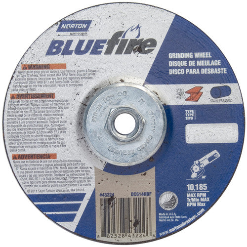 ‎6 × 1/4 × 5/8 - 11″ BlueFire Grinding Wheel ZA 24 S Type 27 - Industrial Tool & Supply