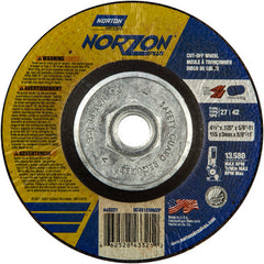 ‎4-1/2″ × 1/8″ × 5/8″-11 NorZon Plus Non-Woven Depressed Center Wheel Type 27 - Industrial Tool & Supply