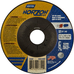 ‎4-1/2″ × 1/8″ × 7/8″ NorZon Plus Non-Woven Depressed Center Wheel Type 27 - Industrial Tool & Supply
