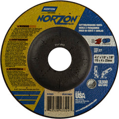‎4-1/2″ × 1/8″ × 7/8″ NorZon Plus Non-Woven Depressed Center Wheel Type 27 - Industrial Tool & Supply
