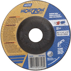 ‎4-1/2″ × 1/4″ × 7/8″ NorZon Plus Non-Woven Depressed Center Wheel Type 27 - Industrial Tool & Supply