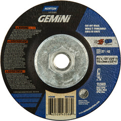 ‎4-1/2 x .125 × 5/8 - 11″ Gemini Cutting Wheel A 24 T BDA3 Type 27/42 - Industrial Tool & Supply