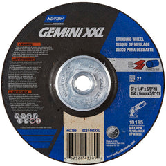 ‎6″ × 1/4″ × 5/8″-11 Gemini Depressed Center Wheel Type 27 Aluminum Oxide - Industrial Tool & Supply