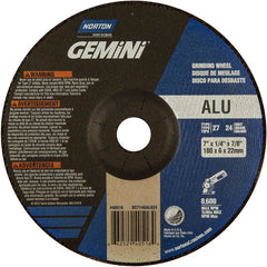 7″ × 1/4″ × 7/8″ Gemini Non-Woven Depressed Center Wheel Type 27 24 Grit Aluminum Oxide - Industrial Tool & Supply