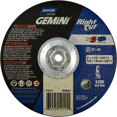 9″ × 0.060″ × 5/8″ Gemini Non-Woven Depressed Center Wheel Type 27 - Industrial Tool & Supply