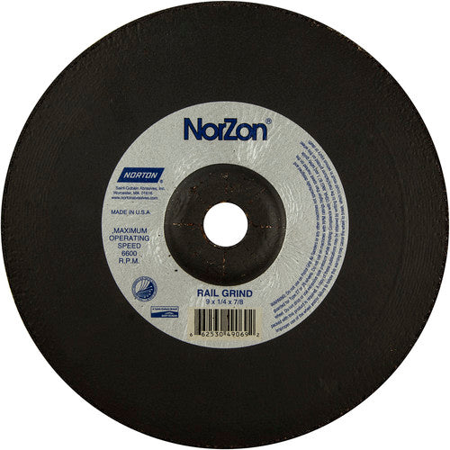 9″ × 1/4″ × 7/8″ NorZon III Non-Woven Depressed Center Wheel Type 27 - Industrial Tool & Supply