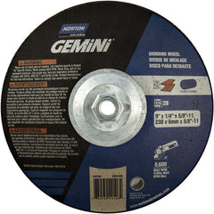 9″ × 1/4″ × 5/8″ Gemini Non-Woven Depressed Center Wheel Type 28 Saucer - Industrial Tool & Supply