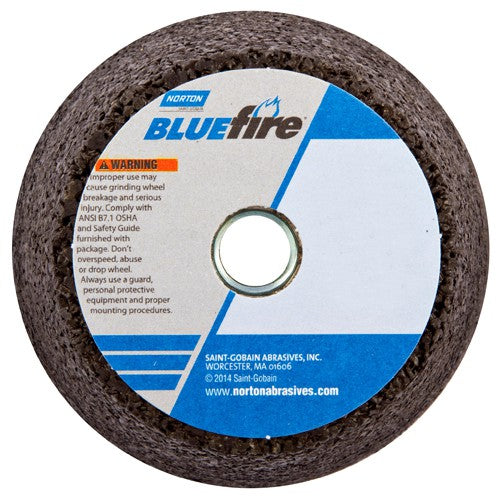 4″ / 3″ × 2″ × 5/8″-11 Snagging Wheel Blue Fire Type 11 Flaring Cup 16 Grit - Industrial Tool & Supply